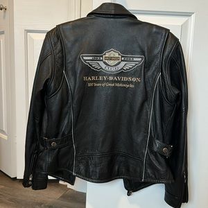 Women’s 2003 Vintage Harley Davidson Leather Jacket Medium 100th Anniversary